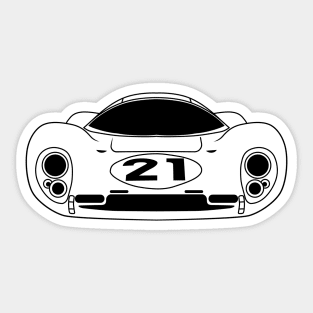 Ferrari 330 Le Mans 67 Black Outline Sticker